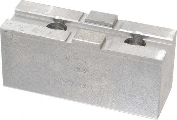 H & R Manufacturing - 10" Chuck Capacity, Tongue & Groove Attachment, Square Soft Lathe Chuck Jaw - Steel, 2-1/8" Btw Mount Hole Ctrs, 4-1/4" Long x 1-1/2" Wide x 1-7/8" High, 1/2" Groove - USA Tool & Supply