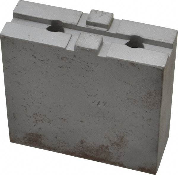 H & R Manufacturing - 8" Chuck Capacity, Tongue & Groove Attachment, Square Soft Lathe Chuck Jaw - Steel, 1-3/4" Btw Mount Hole Ctrs, 3-1/2" Long x 1-1/4" Wide x 3-3/8" High, 5/16" Groove - USA Tool & Supply