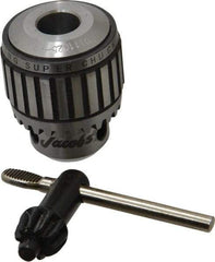 Jacobs - JT2, 0 to 1/4" Capacity, Tapered Mount Drill Chuck - Keyed, 1-9/16" Sleeve Diam, 1-7/8" Open Length - Exact Industrial Supply