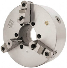 Bison - 3 Jaws, 12" Diam, Self Centering Manual Lathe Chuck - A2-6 Mount Spindle, Reversible, 1,500 Max RPM, 4.0551" Through Hole Diam, 0.0012" Axial Runout, 0.002" Radial Runout, Cast Iron - USA Tool & Supply