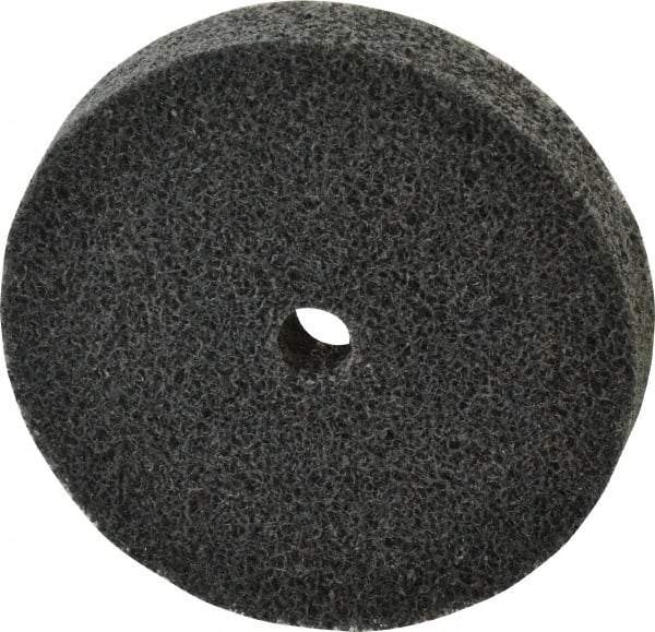 3M - 3" Diam, 1/2" Face Width, 3/8" Center Hole, Fine Grade, Silicon Carbide Deburring Wheel - Unitized, Soft Density 2 Grade, 10,000 RPM - USA Tool & Supply