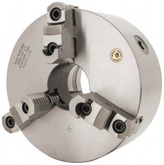 Bison - 3 Jaws, 10" Diam, Self Centering Manual Lathe Chuck - L-1 Mount Spindle, Reversible, 2,000 Max RPM, 2.9921" Through Hole Diam, 0.001" Axial Runout, 0.0016" Radial Runout, Cast Iron - USA Tool & Supply