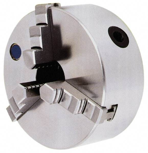 Interstate - 3 Jaws, 15" Diam, Self Centering Manual Lathe Chuck - D1-8 Mount Spindle, Reversible, 5.1181" Through Hole Diam, Cast Iron - USA Tool & Supply
