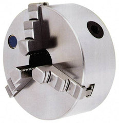 Interstate - 3 Jaws, 15" Diam, Self Centering Manual Lathe Chuck - D1-8 Mount Spindle, Reversible, 5.1181" Through Hole Diam, Cast Iron - USA Tool & Supply