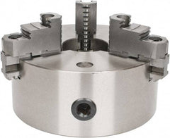 Interstate - 3 Jaws, 8" Diam, Self Centering Manual Lathe Chuck - D1-4 Mount Spindle, Reversible, 1.9685" Through Hole Diam, Cast Iron - USA Tool & Supply
