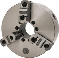 Interstate - 3 Jaws, 10" Diam, Self Centering Manual Lathe Chuck - D1-6 Mount Spindle, Reversible, 2.7559" Through Hole Diam, Cast Iron - USA Tool & Supply