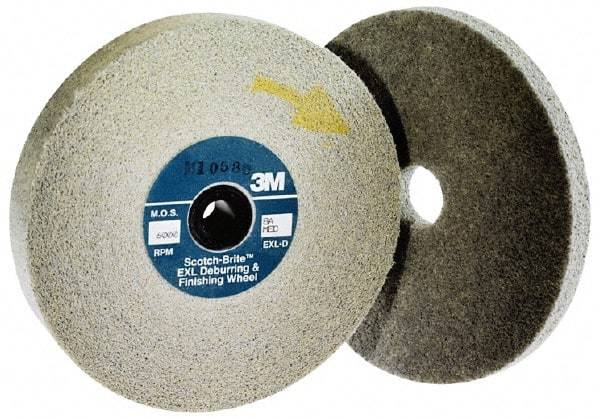 3M - 10" Diam, 1/2" Face Width, 5" Center Hole, Fine Grade, Silicon Carbide Deburring Wheel - Convolute, Hard Density 8 Grade, 3,600 RPM - USA Tool & Supply