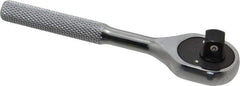 Proto - 3/8" Drive Pear Head Ratchet - Chrome Finish, 5" OAL, 24 Gear Teeth, Miniature/Stubby Head - USA Tool & Supply