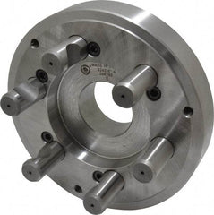 Bison - Adapter Back Plate for 8" Diam Self Centering Lathe Chucks - D1-6 Mount, 2.165" Through Hole Diam, 4.33mm ID, 7.87" OD, 1.34" Flange Height, Steel - USA Tool & Supply