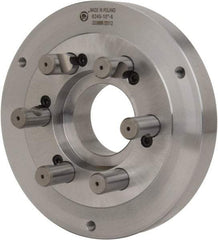 Bison - Adapter Back Plate for 10" Diam Self Centering Lathe Chucks - D1-6 Mount, 2.922" Through Hole Diam, 5.708mm ID, 9.84" OD, 1.34" Flange Height, Steel - USA Tool & Supply