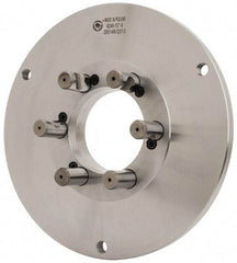 Bison - Adapter Back Plate for 12-1/2" Diam Self Centering Lathe Chucks - D1-6 Mount, 4.055" Through Hole Diam, 7.086mm ID, 12.4" OD, 3/4" Flange Height, Steel - USA Tool & Supply