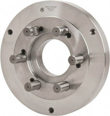 Bison - Adapter Back Plate for 12-1/2" Diam Self Centering Lathe Chucks - D1-8 Mount, 4.055" Through Hole Diam, 7.086mm ID, 12.4" OD, 1.49" Flange Height, Steel - USA Tool & Supply