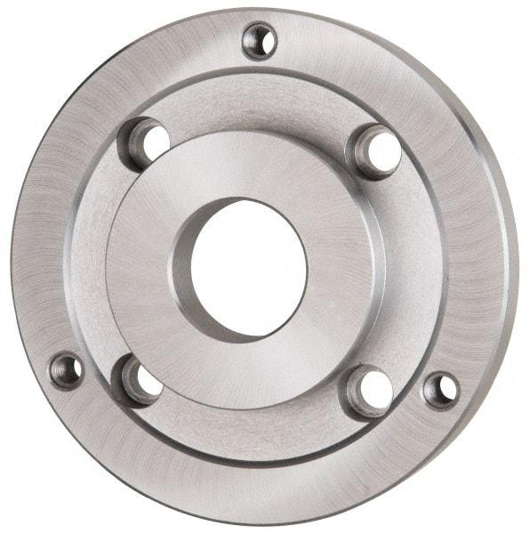 Bison - Adapter Back Plate for 12-1/2" Diam Self Centering Lathe Chucks - A2-8 Mount, 4.055" Through Hole Diam, 7.076mm ID, 12.04" OD, 1.07" Flange Height, Steel - USA Tool & Supply