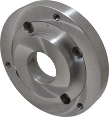 Bison - Adapter Back Plate for 8" Diam Self Centering Lathe Chucks - A2-6 Mount, 2.165" Through Hole Diam, 4.33mm ID, 7.87" OD, 1.11" Flange Height, Steel - USA Tool & Supply