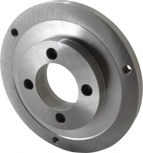 Bison - Adapter Back Plate for 10" Diam Self Centering Lathe Chucks - A2-5 Mount, 2.922" Through Hole Diam, 5.708mm ID, 9.84" OD, 3/4" Flange Height, Steel - USA Tool & Supply