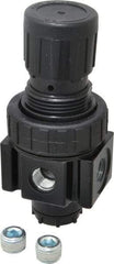 Parker - 1/4 NPT Port, 30 CFM, Zinc Economy Regulator - 2 to 125 psi Range, 300 Max psi Supply Pressure, 1/4" Gauge Port Thread, 2" Wide x 4.44" High - USA Tool & Supply