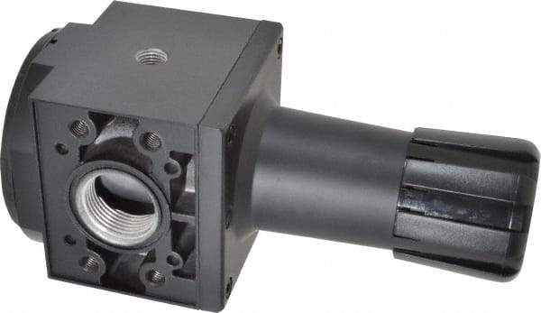 Parker - 1 NPT Port, 300 CFM, Aluminum Heavy-Duty Regulator - 2 to 125 psi Range, 250 Max psi Supply Pressure, 1/4" Gauge Port Thread, 3.62" Wide x 8.46" High - USA Tool & Supply