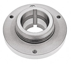 Bison - Adapter Back Plate for 6-1/4" Diam Self Centering Lathe Chucks - L-00 Mount, 2-3/4" Through Hole Diam, 5.51mm ID, 6.3" OD, 0.79" Flange Height, Steel - USA Tool & Supply