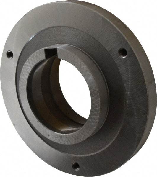 Bison - Adapter Back Plate for 8" Diam Self Centering Lathe Chucks - L-1 Mount, 4-1/8" Through Hole Diam, 6.93mm ID, 7.87" OD, 0.79" Flange Height, Steel - USA Tool & Supply