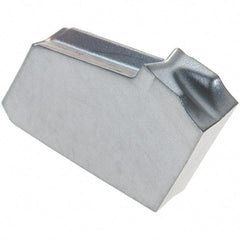 Iscar - GFR2 JS IC328 Grade, 0.0787" Cutting Width, Carbide Cutoff Insert - 10° Right Hand Lead Angle, 0.0008" Cnr Rad, TiN/TiCN Coated, Single End - USA Tool & Supply