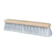 PRO-SOURCE - 18" General Purpose Polypropylene Push Broom - 3" Bristle Length, Plastic Block, Bolt-On Handle Connection, Handle Sold Separately - USA Tool & Supply