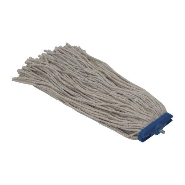 PRO-SOURCE - 1" White Head Band, Large Cotton Cut End Mop Head - 4 Ply, Screw On Connection, Use for Heavy Duty Floor Cleaning - USA Tool & Supply