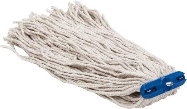 PRO-SOURCE - 1" White Head Band, X-Large Cotton Cut End Mop Head - 4 Ply, Screw On Connection, Use for Heavy Duty Floor Cleaning - USA Tool & Supply