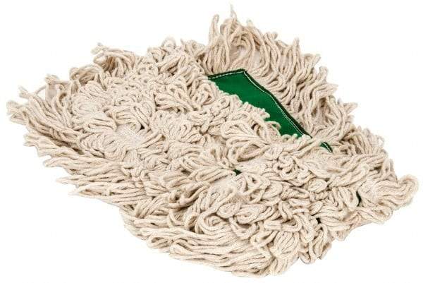 PRO-SOURCE - 24" Long x 3-1/2" Wide Yarn Blend Dust Mop Head - Snap-On, Green, Looped Head, Launderable - USA Tool & Supply