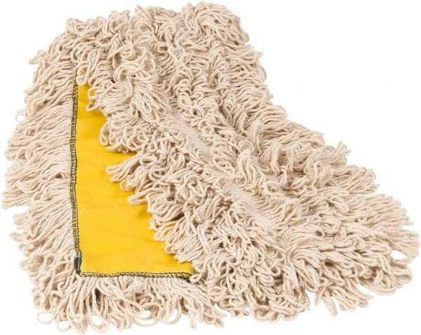 PRO-SOURCE - 48" Long x 3-1/2" Wide Yarn Blend Dust Mop Head - Snap-On, Yellow, Looped Head, Launderable - USA Tool & Supply