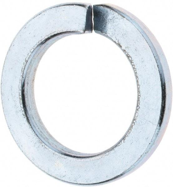 Value Collection - M22, 22.5mm ID, 35.9mm OD, 4mm Thick Split Lock Washer - Grade 8 Spring Steel, Zinc-Plated Finish, 22.5mm Min ID, 23.5mm Max ID - USA Tool & Supply