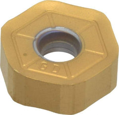 Kennametal - HNGJ535 GD Grade KC725M Carbide Milling Insert - TiN/TiCN/TiN Finish, 0.219" Thick, 5/8" Inscribed Circle, 1.2mm Corner Radius - USA Tool & Supply