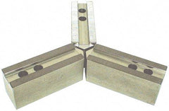 H & R Manufacturing - 24" Chuck Capacity, 3mm x 60° Serrated Attachment, Square Soft Lathe Chuck Jaw - 3 Jaws, Steel, 3.15" Btw Mount Hole Ctrs, 10" Long x 2-1/2" Wide x 5" High, 0.984" Groove, 20mm Fastener - USA Tool & Supply