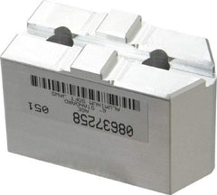 Masterman & Kovil - 6" Chuck Capacity, Tongue & Groove Attachment, Square Soft Lathe Chuck Jaw - 1 Jaw, Aluminum, 1-1/2" Btw Mount Hole Ctrs, 3mm Long x 1-1/2" Wide x 2" High, 5/16" Groove - USA Tool & Supply