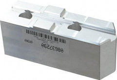 Masterman & Kovil - 10" Chuck Capacity, Tongue & Groove Attachment, Square Soft Lathe Chuck Jaw - 1 Jaw, Aluminum, 2-1/8" Btw Mount Hole Ctrs, 4.6mm Long x 1-1/2" Wide x 2" High, 1/2" Groove - USA Tool & Supply