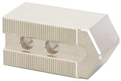 Masterman & Kovil - 12" Chuck Capacity, 1.5mm x 60° Serrated Attachment, Square Soft Lathe Chuck Jaw - 3 Jaws, Aluminum, 1.181" Btw Mount Hole Ctrs, 5.1mm Long x 2" Wide x 2" High, 0.709" Groove, 14mm Fastener - USA Tool & Supply