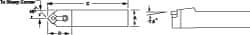 Dorian Tool - MSDN, Neutral Cut, 0° Lead Angle, 1-1/4" Shank Height x 1-1/4" Shank Width, Negative Rake Indexable Turning Toolholder - 6" OAL, SN..64. Insert Compatibility, Series Multi-Option - USA Tool & Supply