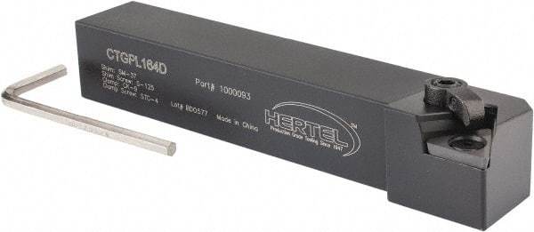 Hertel - CTGP, Left Hand Cut, 1" Shank Height x 1" Shank Width, Positive Rake Indexable Turning Toolholder - 6" OAL, TP..43. Insert Compatibility, Series Clamp Type - USA Tool & Supply