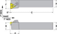 Dorian Tool - MTFN, Left Hand Cut, 1/2" Shank Height x 1/2" Shank Width, Negative Rake Indexable Turning Toolholder - 4" OAL, TN..21. Insert Compatibility, Series Multi-Option - USA Tool & Supply