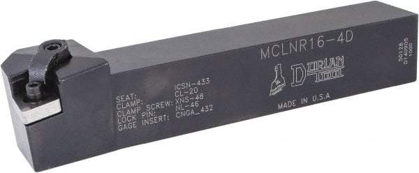 Dorian Tool - MCLN, Right Hand Cut, 5° Lead Angle, 1" Shank Height x 1" Shank Width, Negative Rake Indexable Turning Toolholder - 6" OAL, CN..43. Insert Compatibility, Series Multi-Option - USA Tool & Supply