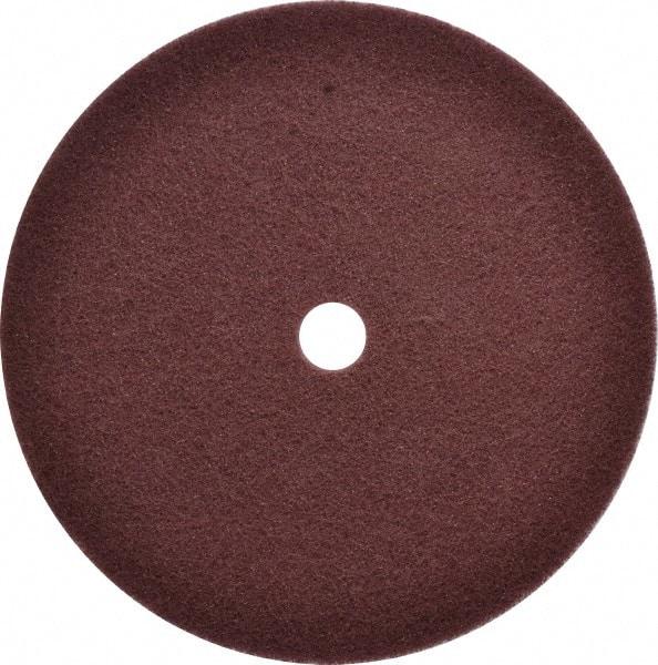 3M - 12" Fine Grade Aluminum Oxide Deburring Disc - 1-1/4" Center Hole, Arbor Connection, Maroon, 1,900 Max RPM - USA Tool & Supply