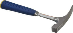 Estwing - 1 Lb Head Bricklayer's Hammer - 11" OAL, Steel Handle with Grip, 3/4" Face Diam - USA Tool & Supply