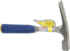 Estwing - 1-1/2 Lb Head Bricklayer's Hammer - 11" OAL, Steel Handle with Grip, 53/64" Face Diam - USA Tool & Supply