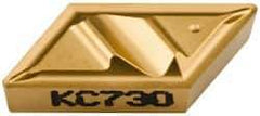 Kennametal - NPGR51, KC730 Grade Carbide Profiling Insert - TiN Finish, 55° Incl Angle, Parallelogram, 0.4567" Side Length, 1/8" Thick, 1/64" Corner Radius - USA Tool & Supply