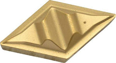 Kennametal - DPGR431, KC730 Grade Carbide Profiling Insert - TiN Finish, 55° Incl Angle, Diamond, 0.6102" Side Length, 3/16" Thick, 1/64" Corner Radius, 1/2" Inscribed Circle - USA Tool & Supply