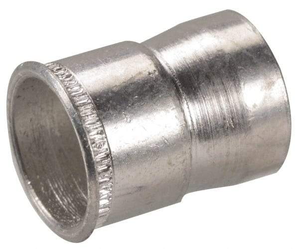 Made in USA - M3x0.50 Metric Coarse, Cadmium-Plated, Aluminum Knurled Rivet Nut Inserts - 0.76mm to 2.29mm Grip, 4.76mm Drill Size, 5.63mm Body Diam - USA Tool & Supply