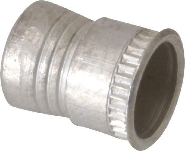 Made in USA - #10-24 UNC, Cadmium-Plated, Aluminum Knurled Rivet Nut Inserts - 0.03" to 0.09" Grip, 9/32" Drill Size, 0.36" Body Diam - USA Tool & Supply