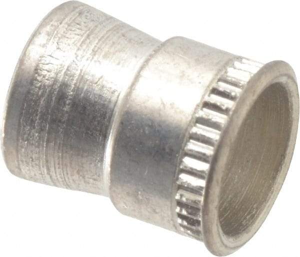 Made in USA - #10-24 UNC, Cadmium-Plated, Steel Knurled Rivet Nut Inserts - 0.03" to 0.09" Grip, 9/32" Drill Size, 0.36" Body Diam - USA Tool & Supply