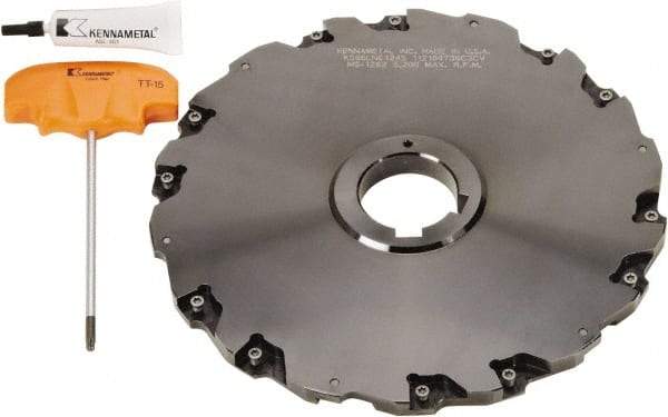 Kennametal - Arbor Hole Connection, 2-25/32" Depth of Cut, 8" Cutter Diam, Indexable Slotting Cutter - USA Tool & Supply