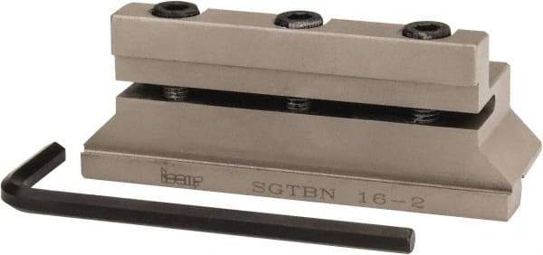 Iscar - Tool Block Style SGTBN, 19mm Blade Height, 76mm OAL, 30mm OAH, Indexable Cutoff Blade Tool Block - 16mm Shank Height, 16mm Shank Width, Reversible, Through Coolant, Series Self Grip - USA Tool & Supply
