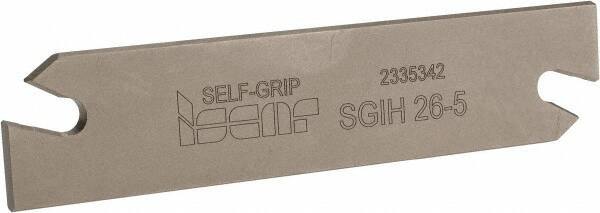 Iscar - 1.0236" Blade Height, 0.1575" Blade Width, 4.3307" OAL, Right Hand Cut, Double End Indexable Cut-Off Blade - SGIH Blade, Self Grip Series - USA Tool & Supply